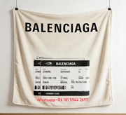 Balenciaga Train Ticket Print Flannel Throw Blanket for Sofa and Wall Decor BA313